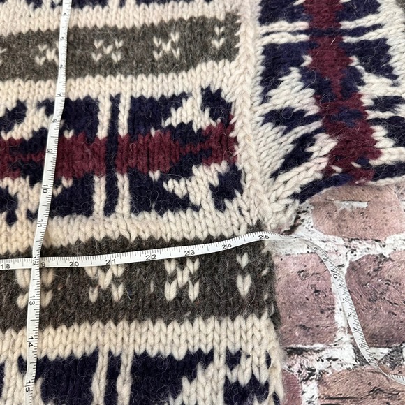 INKA MAKI 100% Wool Fair Isle Knit Handmade Wool Nordic Sweater Unisex Size XXL - Picture 6 of 9